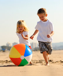Kids Playing on a Beach