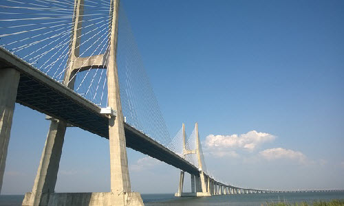 Vasco da Gama Bridge in Lisbon, Portugal